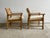 Beige Vintage Danish Razorblade Oak Lounge Chairs by Henning Kjærnulf, 1960s, Set of 2 For Sale - Image 8 of 12