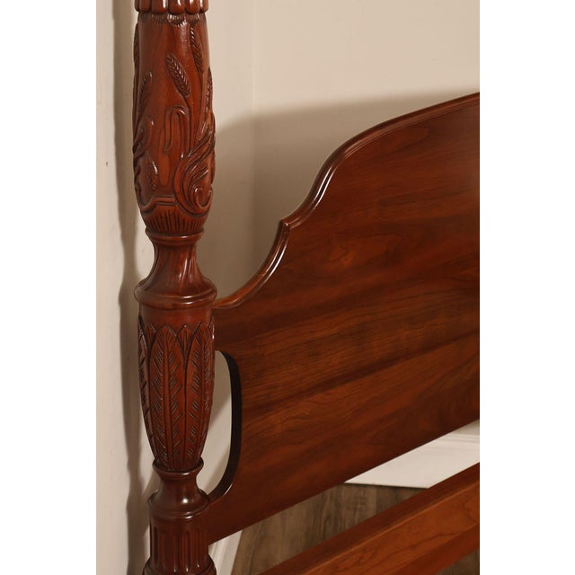 Stickley Queen Size Cherry Rice Carved Poster Bed For Sale - Image 14 of 18