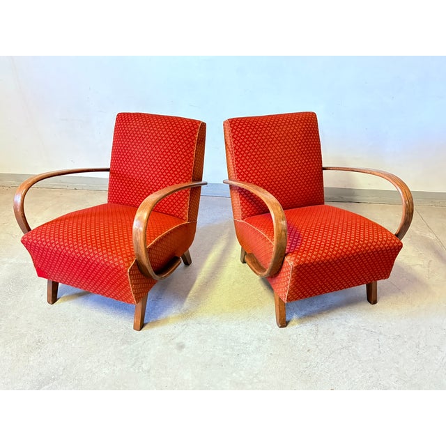 Vintage Armchairs by Jindrich Halabala, 1950s, Set of 2 For Sale - Image 4 of 6
