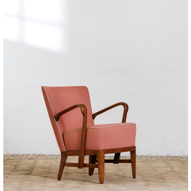 1940s Easy Chair Redressed in Wool from Berghem Väveri, 1940s For Sale - Image 5 of 5