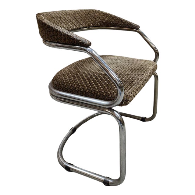 Vintage Italian Chrome Tubular Dining Chairs in the style of Giotto Stoppino, 1970s For Sale