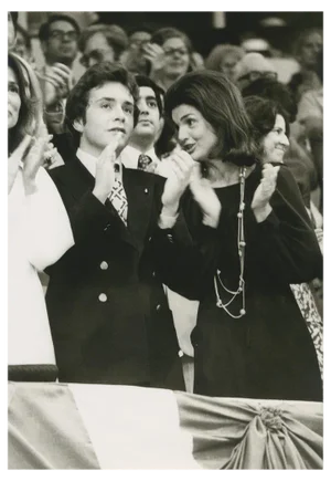 Jackie Kennedy with Family, Black and White Photograph, 1970s