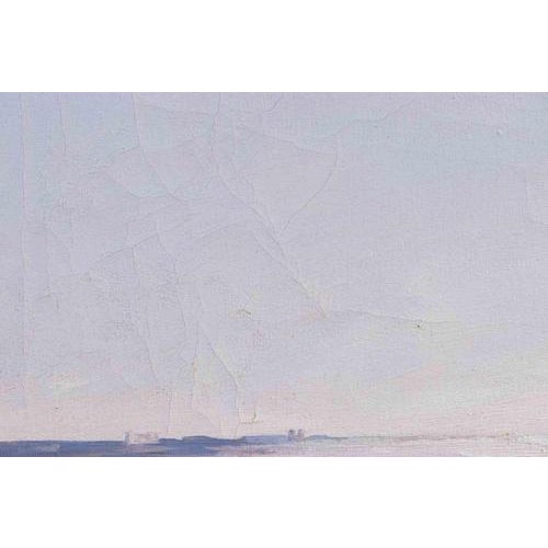 1980s Gino Guida, Dawn on the City, 1980s, Oil on Plywood For Sale - Image 5 of 8