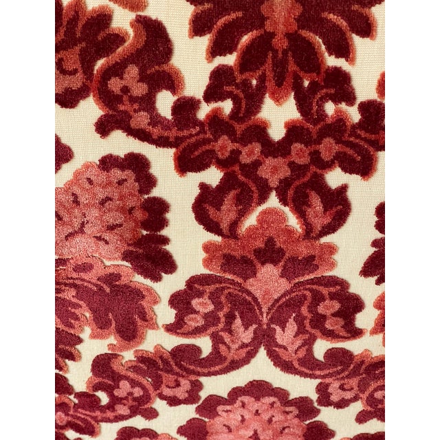Milo Baughman 1950s Milo Baughman Burgundy Red Cut Velvet Armchair For Sale - Image 4 of 4