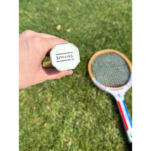 Pair of Colorful Vintage Wooden Tennis Rackets For Sale - Image 10 of 12