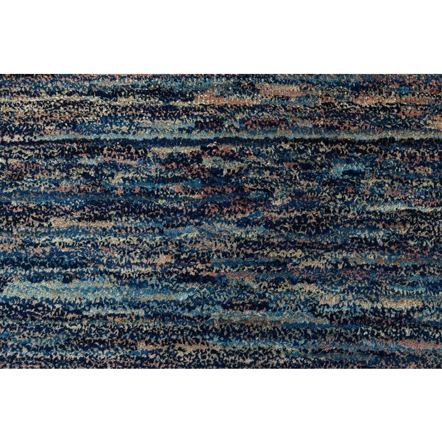 Doris Leslie Blau Vintage Chinese Floral Navy Blue Hand-Knotted Wool Rug For Sale - Image 4 of 10