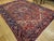 Textile Antique Heriz Karajeh Rug, Hand-Knotted Wool, Geometric Design, Brick & Navy, 9x12 For Sale - Image 7 of 10