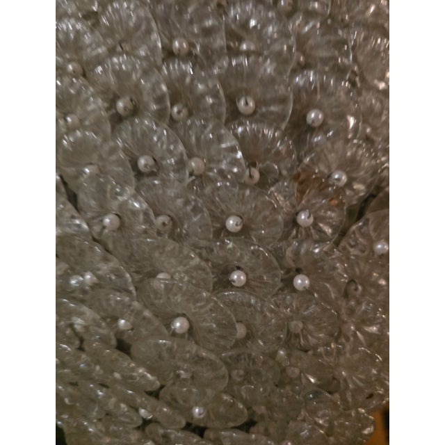 Vintage Mid Century Bagues Style Pearl Jeweled Chandelier For Sale - Image 11 of 12