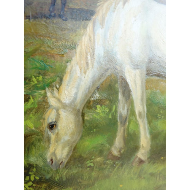 Late 19th Century 19th-Century Horses Grazing Oil Painting Circle J F Herring For Sale - Image 5 of 10