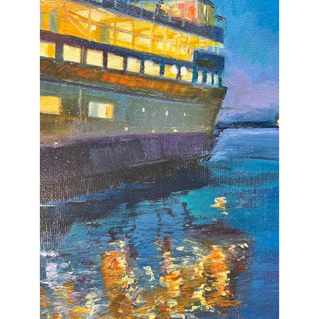 Night Ferry, Original Painting by Julia Lawing For Sale - Image 4 of 6