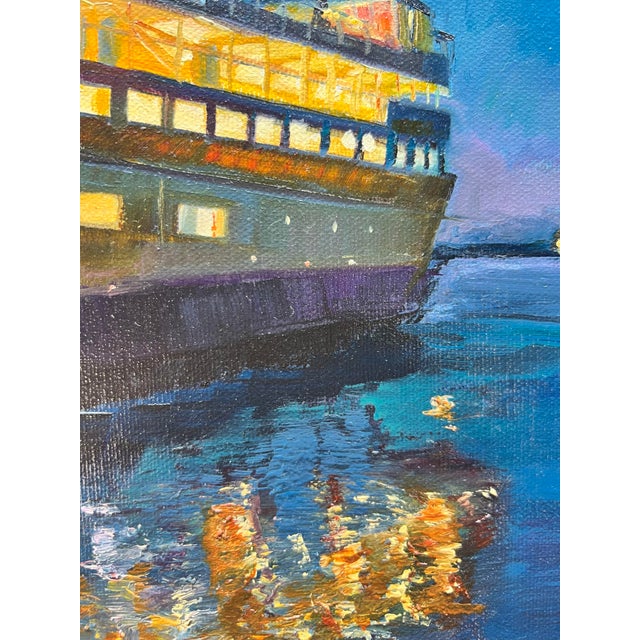 Night Ferry, Original Painting by Julia Lawing, Framed For Sale - Image 4 of 6