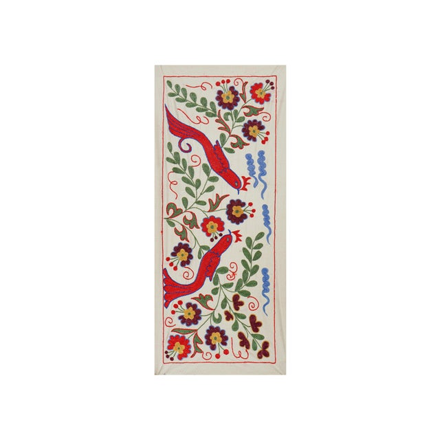 Vintage Suzani from Samarkand, circa 1900s. Dimension; 17'' x 38" inches /44 x 96 cm / 1'4'' x 3'1'' Material: 100%...