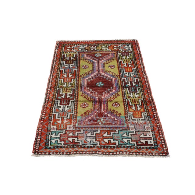 Mid-Century Modern Vintage Turkish Oushak Rug - 02'07 X 04'07 For Sale - Image 3 of 4