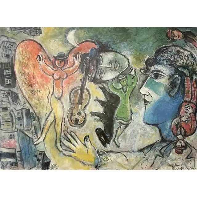 Marc Chagall Lithograph Petit Cheval Noir " Little Black Horse" Signed & Framed 1968 For Sale In New York - Image 6 of 13