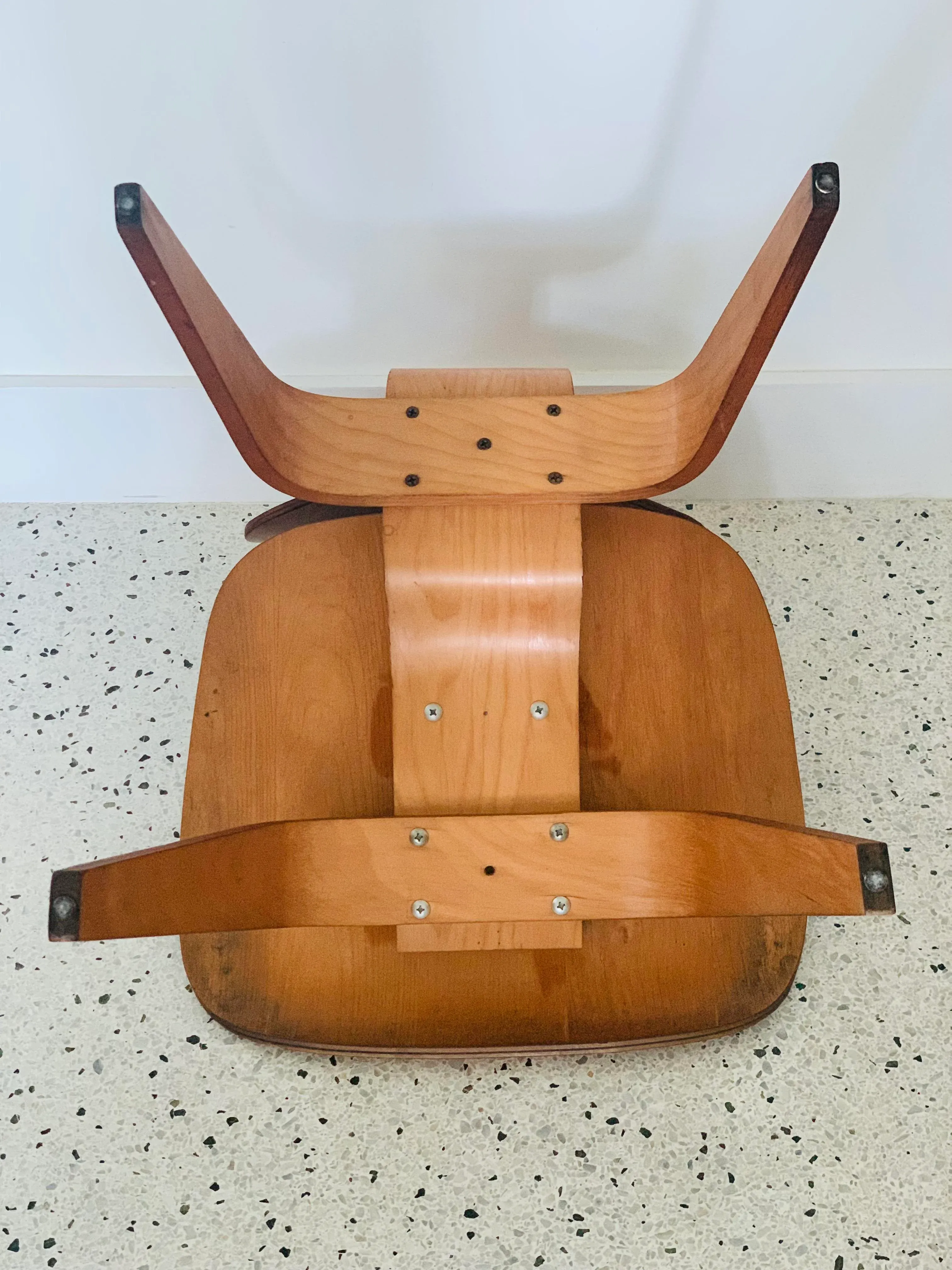 Early Oak DCW Dining Chair by Eames for Evans Products | Chairish