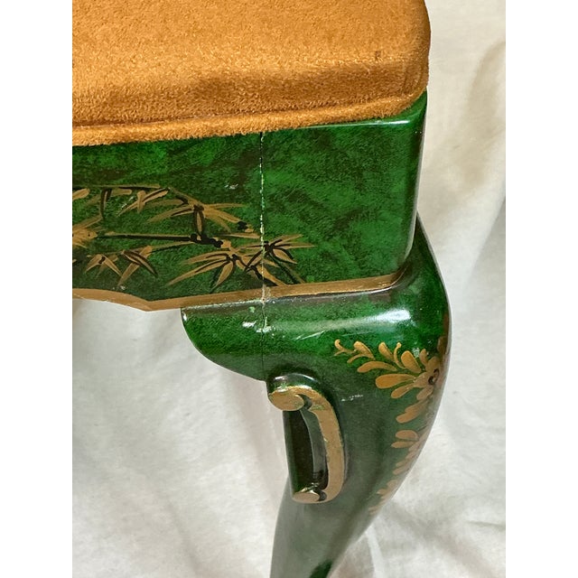 1980s Signed Norman Lundin Green Chinoiserie Armchair For Sale - Image 15 of 18