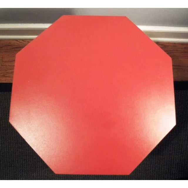 Modern Vintage Modern Burnt Orange Octagonal Table For Sale - Image 3 of 6
