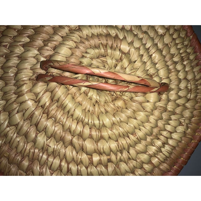 African Woven Grass Basket W/ Lid and Handle Chairish