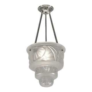 French Art Deco Pendant Light by Francis Hubens & Degue 1930 France For Sale
