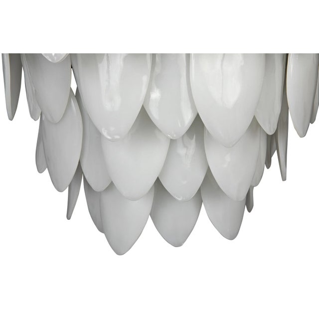 NOIR Lotus Milk Glass Chandelier, Large For Sale In Los Angeles - Image 6 of 8