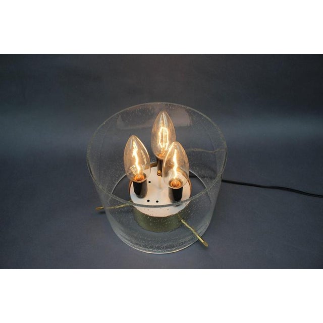 German Brass and Textured Glass Ceiling Lights, 1970s, Set of 2 For Sale - Image 10 of 13
