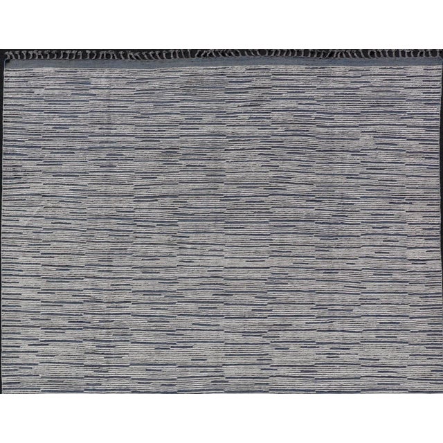 Blue Keivan Woven Arts Large Modern Moroccan Rug in Minimalist Design 9'10 X 14'1 For Sale - Image 8 of 12