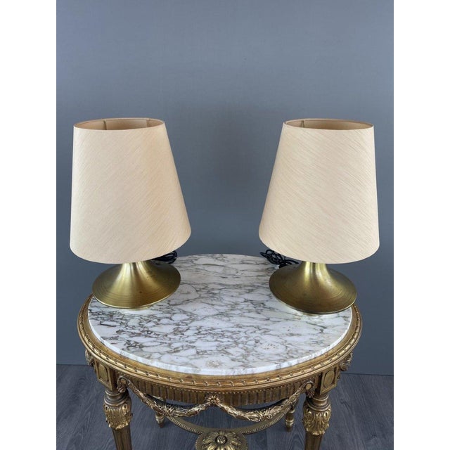 1970s Modernist Brass Lamps, 1970s, Set of 2 For Sale - Image 5 of 6