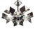 Vintage Metal Chandelier by Gaetano Sciolari, Italy, 1950s For Sale