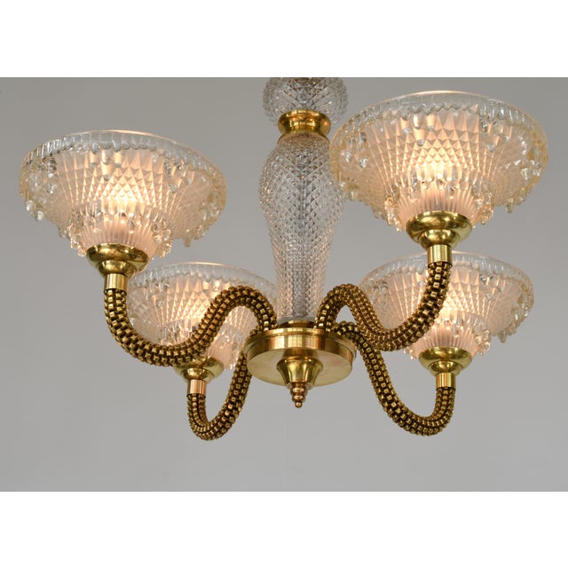 French Art Deco Chandelier by Boris Lacroix 1930s France For Sale - Image 12 of 13