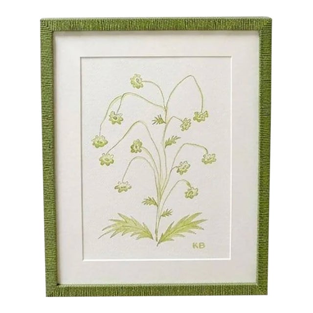 Original Graphite & Gouache Lime Botanical by Katie Binkley For Sale