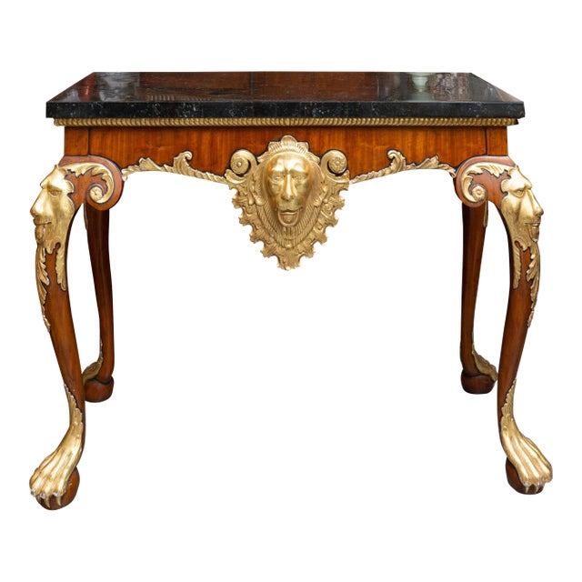 Regency Style Console Table With Gilt Decorations For Sale