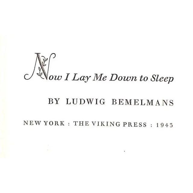 1940s "Now I Lay Me Down to Sleep" Book 1945 Bemelmans, Ludwig Signed For Sale - Image 5 of 9