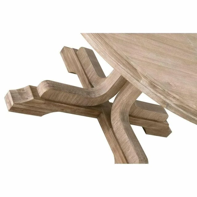 Wood 60-77" Round to Oval Extendable Solid Wood Dining Table by Essentials for Living For Sale - Image 7 of 7
