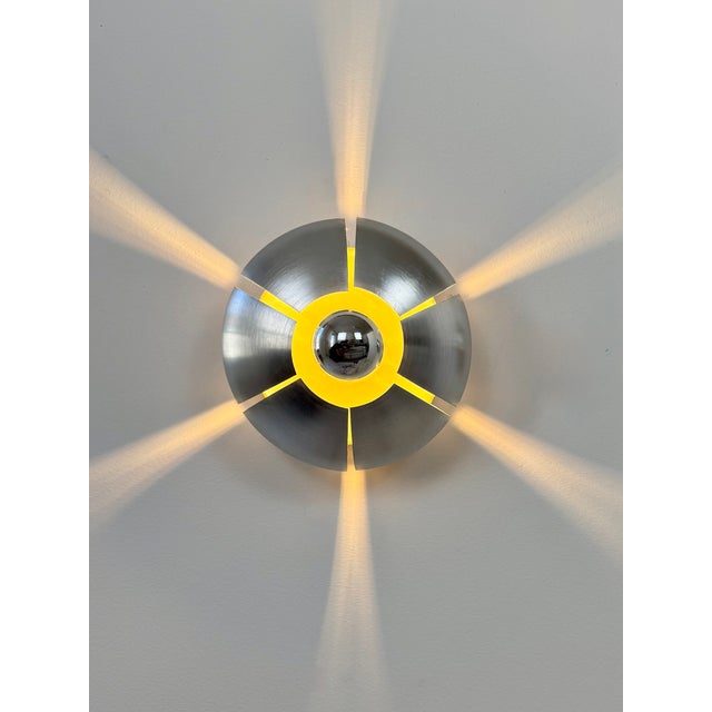 Vintage Wall Lights in Brushed Aluminum, France, 1970, Set of 2 For Sale - Image 4 of 15