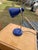 Blue Mid-Century Table Lamp, 70s European Plug (up to 250V).The wiring of this item may be original and might need...