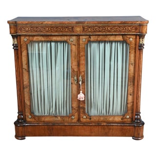 Victorian Pier Display Cabinet in Walnut, 1880s For Sale
