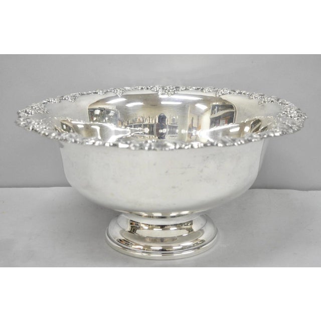 Vintage Gorham Newport Yb 271 Victorian Silver Plated Grapevine Punch Bowl For Sale - Image 17 of 17