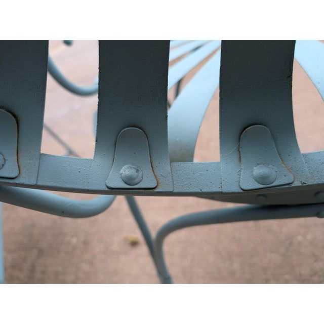 1930s Francois Carre Sunburst Chairs With Bench For Sale - Image 4 of 12