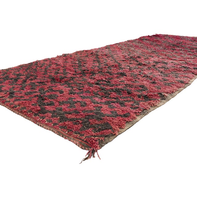 21873 Vintage Talsint Moroccan Rug, 05'04 x 11'05. The Eternal Pulse: A Vintage Talsint Moroccan Masterpiece of Evocative...