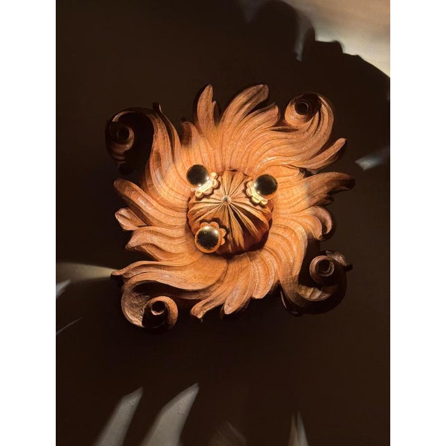 Baroque Baroque Carved Wood Ceiling or Wall Light, Tyrol, 1950s For Sale - Image 3 of 12