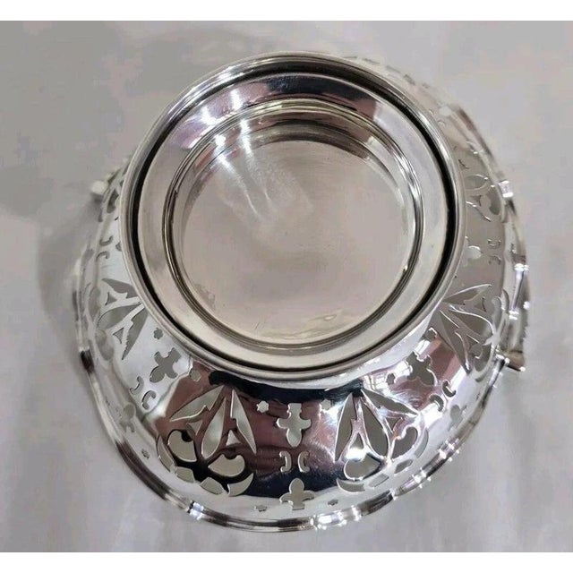 Antique Sterling Silver Swing Handle Basket, 1913 For Sale - Image 15 of 18