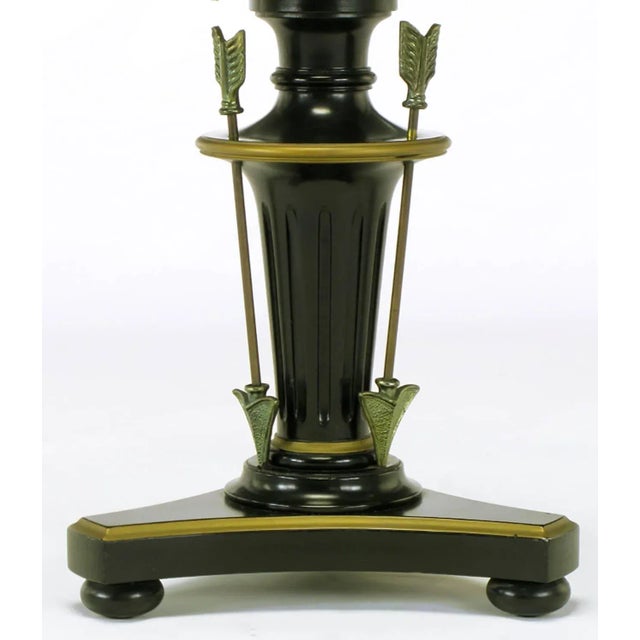 Black Lacquer & Parcel Gilt Empire Side Tables With Arrow Details - a Pair For Sale In Chicago - Image 6 of 8