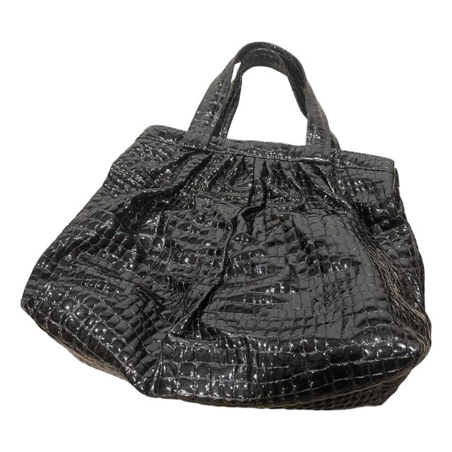 A 1990s Century Black Plastic Huge Italian Tote Bag by Zanotti Giuseppe For Sale