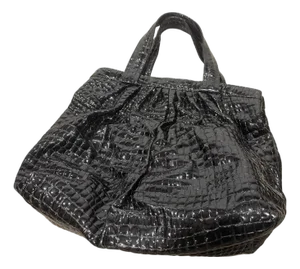 A 1990s Century Black Plastic Huge Italian Tote Bag by Zanotti Giuseppe