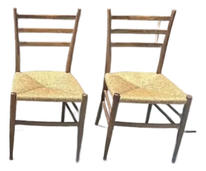 1970s Pair of Gio Ponti for Gerdau Ladder Back Chairs