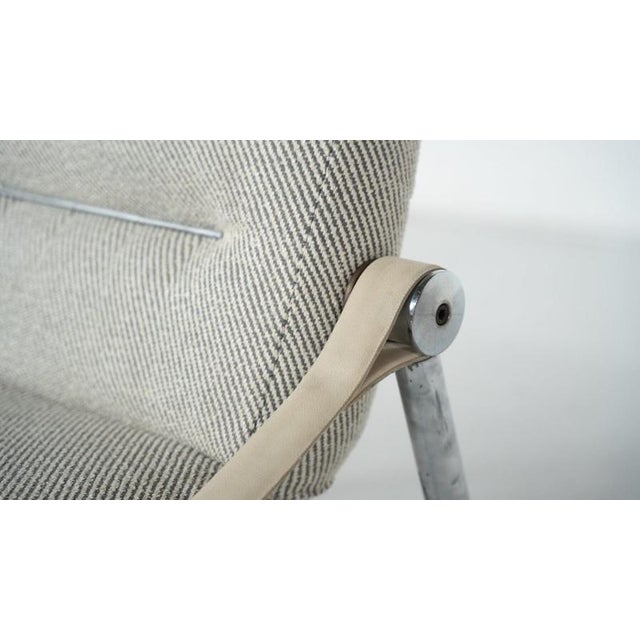 White Upholstered Tubular Chrome Lounge Chairs, Italy, 1960s, Set of 2 For Sale - Image 8 of 14