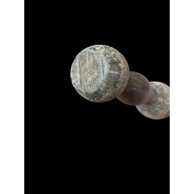 Pair of Early 20th Century Primitive Wooden Kitchen Utensils Paddle Pestle For Sale - Image 9 of 13