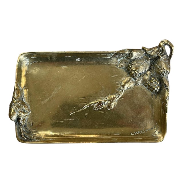 Art Nouveau Bronze Trinket Dish by A. Marionnet For Sale