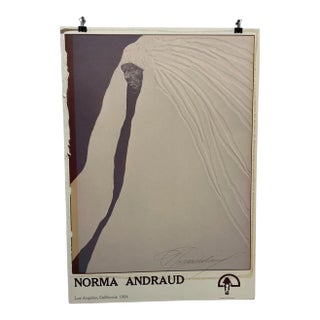 1984 Norma Andraud Modern Art Los Angeles Ca Many Feathers Embossed Poster For Sale