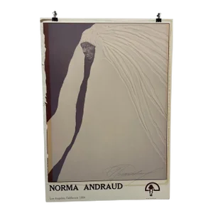 1984 Norma Andraud Modern Art Los Angeles Ca Many Feathers Embossed Poster